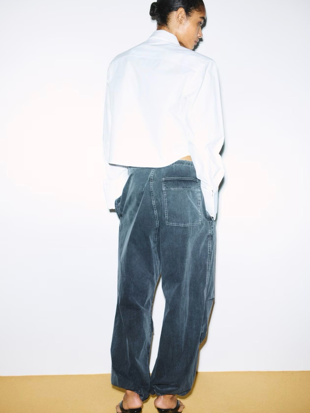 Kelly Wearstler x H&M SOLD OUT colab Women's Washed Charcoal Drawstring Trousers - Picture 3 of 7